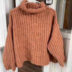 Free People Cropped Oversize Chunky Sweater